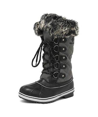 DREAM PAIRS Women's Mid-Calf Waterproof Winter Snow Boots 9 River_1/Grey