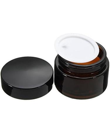 50ml Amber Glass Cosmetic Containers - 6 pcs with Inserts & Black Lids | Perfect for Creams Balms Oils & Lotions - International Shipping Available - Buy Online on GoSupps.com