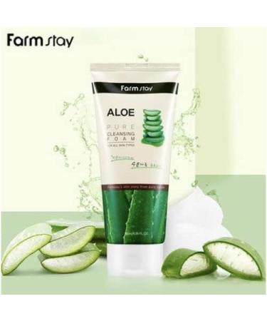Farmstay Aloe Pure Cleansing Foam 180ml | Hydrating & Soothing Face Wash - International Shipping Available - Buy Online on GoSupps.com
