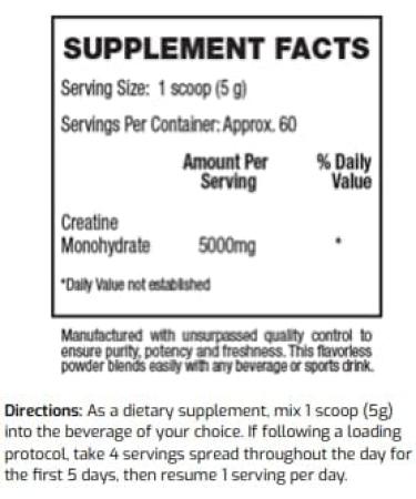 Pure Micronized Creatine Monohydrate 5000mg - 60 Servings | Build Muscle Boost Recovery & Cell Volume | International Shipping Available - Buy Online on GoSupps.com