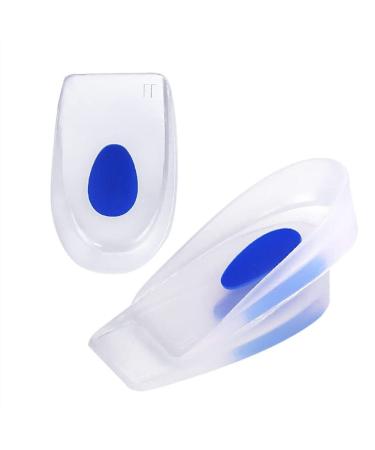 HonaKo Heel Cushion Pads Silicone Shock Absorption Thick Heel Protectors Men Soft Stand for Achilles Treatment and Heal Dry Cracked Heels (Color : Transparent Size : Medium) Medium Transparent