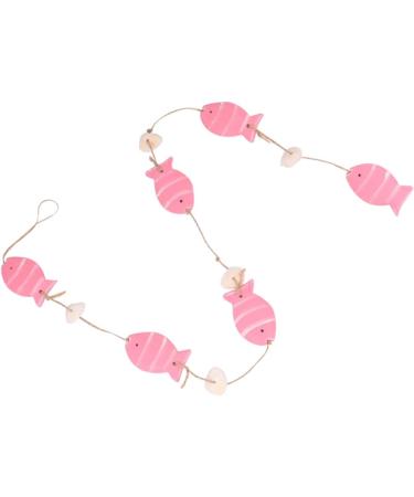 Yardenfun 1 Pc Decor Wedding Ornament Mini Beach Ornament Door Fish Hanging Ornament Pendant Curtain Wooden Pink 102X4.2CM - Buy Online on GoSupps.com