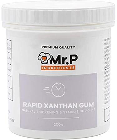 Mr.P Ingredients Rapid Agglomerated Xanthan Gum 200g Powder Rapid Thickener and Stabiliser Agent VEGAN Vegetarian Gluten Free Halal Kosher Non-GMO (Recyclable Pot) Rapid Xanthan Gum 200 g (Pack of 1)