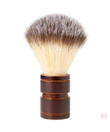 Xiaojikuaipao luxurious soft men's rasis brush set 2-part nylon hair wooden handle beard care set for perfect wet shaving professional hair salon care travel.Super absorbent light too