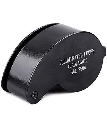 Spacmirrors LED Magnifying Glass 40X Full Metal Jewel Jewel Ring Pocket Folding Glass Jeweler Eye Magnifier - Buy Online on GoSupps.com