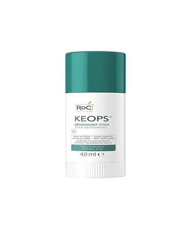 RoC Keops Antiperspirant Deodorant Stick, 24 Hour Effectiveness, Alcohol-Free and Fragrance-Free, Aluminum Salt-Free, Normal Skin, 40 ml