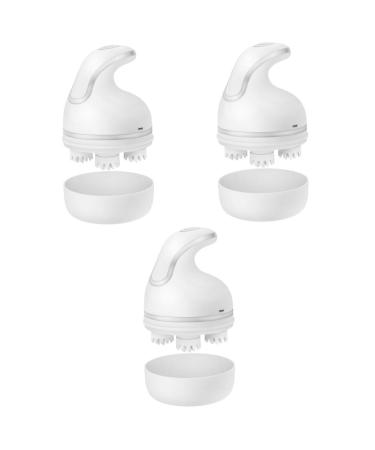 FRCOLOR 3 STK Massage device for the head of the scalp massager electrical head massage clerk head massage brush pets massage physiotherapy white