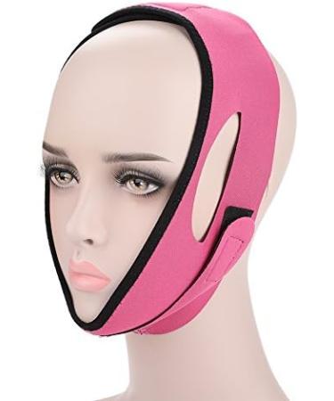 Facial Slimming Mask V Face Shaper Double Chin Cheek Band Strap Mask - Rose Red - Buy Online on GoSupps.com