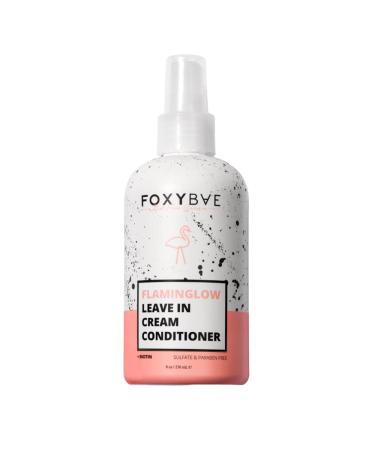 FoxyBae Flaminglow Leave-In Conditioner Cream - Detangling Conditioning Spray with Keratin + Biotin for Hair Growth Enhancer  Curly  Color Treated Hair - 8 oz