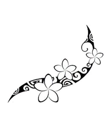 Temporary Tattoos 6 Sheets Maori Style Tattoo Ethnic Oriental Ornament Frangipani Plumeria Tattoo Stickers for Adult Kids Women Men Arms Legs Chest Waist Neck 3.7 X 3.7 Inch Flower Tattoo 3.7x3.7 12