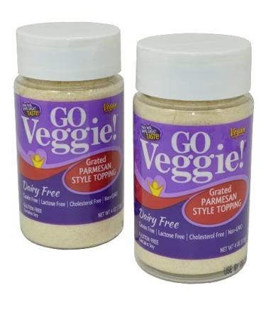 Go Veggie Vegan Parmesan Cheese (Pack of 2) (4 Ounces) by Go Veggie