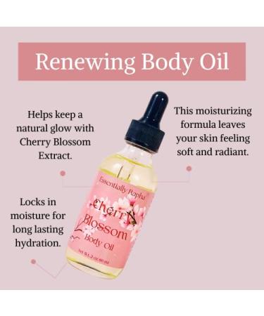 Essentially Rapha Cherry Blossom Body OIl - Long Lasting Moisture with Apricot Kernel Camellia Seed Avocado and Rice Bran Oil Cherry Blossom Scented Hydrating Oil For Soft and Glowing Skin 2 oz - Buy Online on GoSupps.com