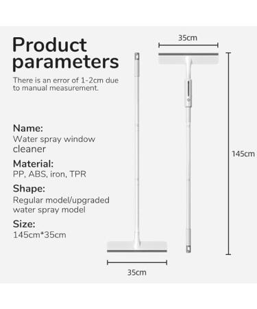 Spray Window Cleaning Brooms Squeegee for Window Cleaning with Spray Double-Sided Spray Expansion Window Cleaner Double Sided Window Cleaner with Long Handle with 3 Replaceable Rags (30cm Panel) - Buy Online on GoSupps.com