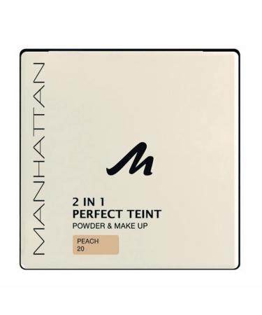 Manhattan 2 in 1 Perfect complexion powder-powder and make-up in one for an absolutely even complexion-color peach 20-1 x 9g 20 peach