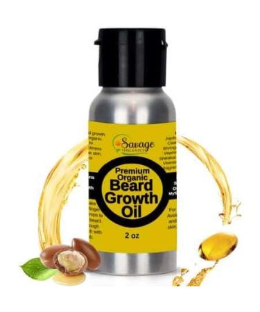 Premium Organic Beard Growth Oil: Nourishing Beard Growth Serum Infused with All-Natural Organic Ingredients to Boost Beard Growth - 2 oz Bottle
