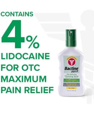 Bactine MAX Pain Relief Antiseptic Spray - 5oz 2pk | Fast First Aid Relief with Lidocaine | Kills 99% of Germs | No Sting Formula - Buy Online on GoSupps.com