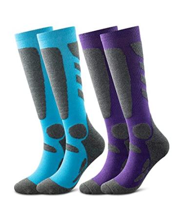 Skiing Socks for Women,Skiing, Snowboarding, Cold Weather Warm Socks, Winter Thermal Socks 2-Pack