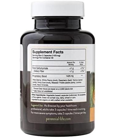 Perennial Healthy Cycles PMS and Period Relief Supplement with Vitex, Dong Quai, and Raspberry Leaf Supports Menstrual Balance and Comfort Natural Formula for Women s Cycle Health 120 Capsules - Buy Online on GoSupps.com
