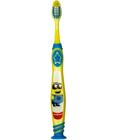 Colgate Minions Toothbrush with Suction Cup Tongue Cleaner 5+ Years Extra Soft - Pack of 6 | Colors Vary - Buy Online on GoSupps.com