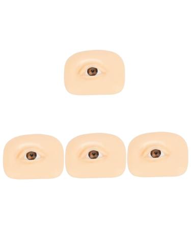 Beavorty 4pcs Makeup Practice Skin Silicone Mold Eye Makeup Face Board Eye Make up Training Skin Leather Pad