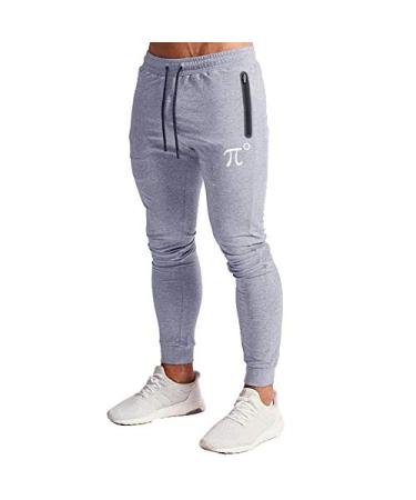 PIDOGYM Men's Slim Jogger Pants,Tapered Sweatpants for Training, Running,Workout with Elastic Bottom Light Grey XX-Large