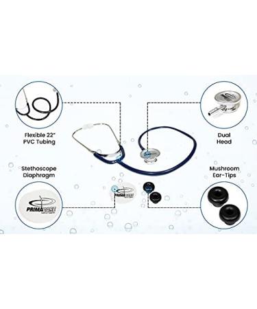 Primacare DS-9290-BL Adult 22 Inch Stethoscope - Lightweight Aluminum Design for Diagnostics - Blue - Buy Online on GoSupps.com