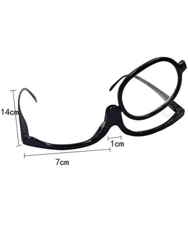 MEGAUK Women's Magnifying Glasses for Makeup & Reading - Flip Up Folding Frame Black +1.5 - Buy Online on GoSupps.com