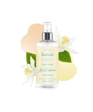 Boiess Colognes White Blossom For Moms, Babies & Kids | Natural Eau de Cologne | Clean & Fresh Scent | Children Fragrance For Soft & Sensitive Skin | Gentle, Easy Use | Size: 8.5 FL Oz