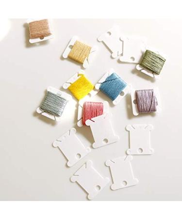 Plastic Floss Bobbins for Cross Stitch & Sewing Storage - 120 Pcs White Thread Cards for Embroidery & Friendship Bracelet Making - Buy Online on GoSupps.com