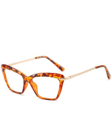 Trendy Anti Eye Strain Anti Blue Light Cat-Eye Reading Glasses Large Computer Readers Eyeglasses Flat Light Mirror +0.00 Light-powder