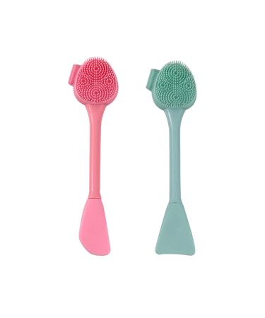 Uonlytech Spatula Scraper Silicone Facial Applicator Silicone Face Brush Double- ended Facial Brush for Deep Cleansing Makeup Removal Silicone Silicone Silicone Silicone Spatula