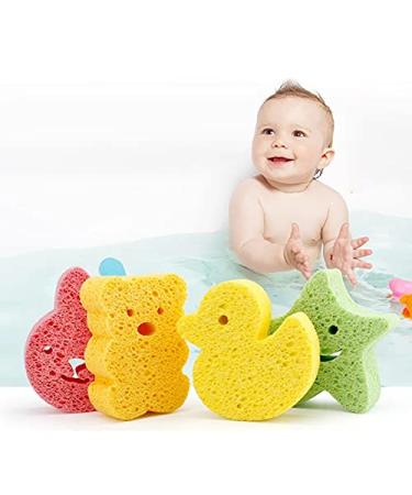 4Pcs Baby Bath Sponge Set - Soft Animal Shapes for Infants | Fast Drying Kids Bath Tub Sponge | Fun Shower Sponge for Babies - Buy Online on GoSupps.com