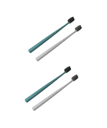 Partykindom 4 pieces of mouthwear brush soft portable toothbrush with bracket reusable toothbrush tongue oral mouthpiece toothbrushes for adult manual care brush