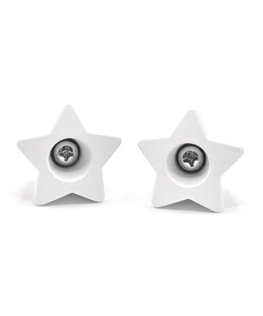 ROLLERSTUFF Bolt-On Twinkle Toes Star Toe Stops, OYSTAR Pearl (White)