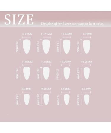 Sethexy Abstract Almond Shape False Nails - 24-Pack Green French Press-On Acrylic Nails for Women & Girls - Buy Online on GoSupps.com