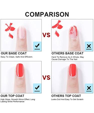 10ml No Wipe Top Coat & Base Coat Set - Quick Dry, Long Lasting Nail Gel Polish for Salon & Home Use - Buy Online on GoSupps.com