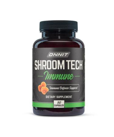 Onnit Shroom Tech IMMUNE: Daily Immune Support Supplement with Chaga Mushroom (90ct) 90 Count (Pack of 1)