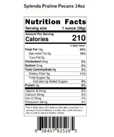 Pecans.com Splenda Sweet Praline Pecans 14 oz Bag | Gluten-Free & Low-Carb | Goldthwaite, TX - Buy Online on GoSupps.com