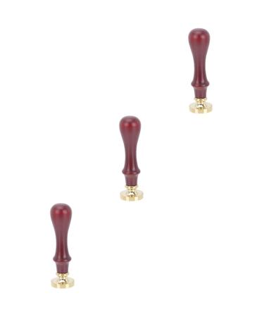 HAPINARY 3 Pcs Dispensing Plate Tool Eyeshadow Pressing Tool Wax Seal Stamp Package Wooden Handle