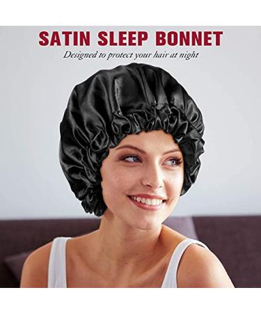 Women s Large Satin Night Sleeping Cap for Long Curly Hair - Double Layer Adjustable 2 Pack - Buy Online on GoSupps.com