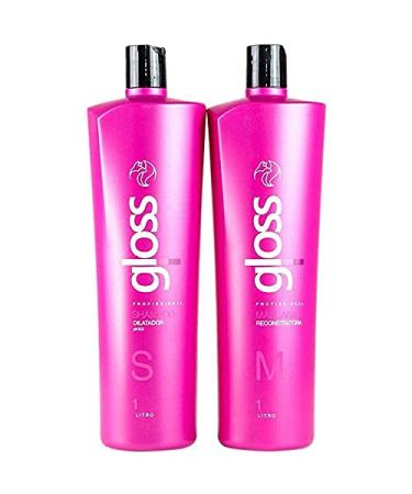 Fox Gloss Brazilian Keratin Treatment 2L | Progressive Brush | Straightening & Smoothing System | Volume Reducer | 100% Straight Hair | Frizz Free