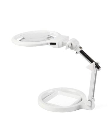 Glass with Light Desktop Magnifier with Lights Foldable 130mm Large Mirror Enlarged Mirror 2X 4X 25x Lightweight Handheld Glass Good Times