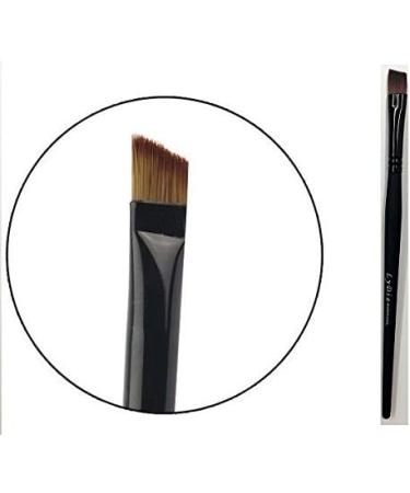 Eyeliner Eyebrow Makeup Brush Duo - LyDia Professional Black Flat Angled Eye Brow/Eyeliner/Eyeshadow Makeup Brush + LyDia Professional Black/Golden Eyeliner Cosmetic Makeup Brush - Buy Online on GoSupps.com