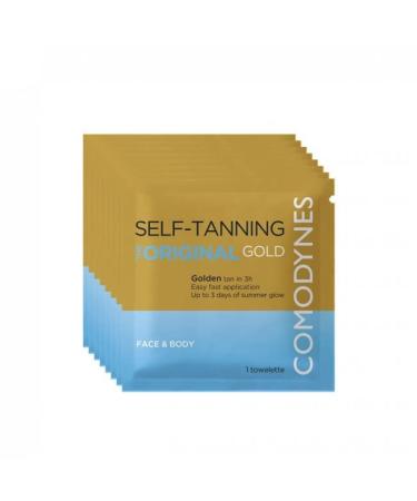 Comodynes Self-Tanning Towels - Gold Finish Natural & Long-Lasting Tan | 8 Pack for Face Neck & Cleavage - Buy Online on GoSupps.com