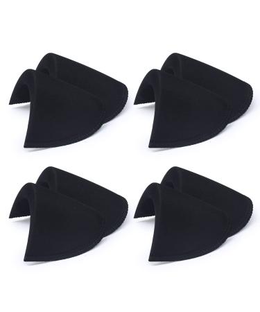 4 Pairs Black White Covered Set-in Shoulder Pads Sewing Foam Pads for Blazer Suit Coat Jacket Clothes (Black, Large/Thickness 18mm) Black Large/Thickness 18mm