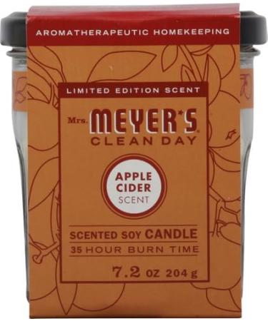 Mrs. Meyer's Clean Day Apple Cider Soy Aromatherapy Candle - 35 Hour Burn Time Essential Oils Eco-Friendly 7.2 oz - Buy Online on GoSupps.com