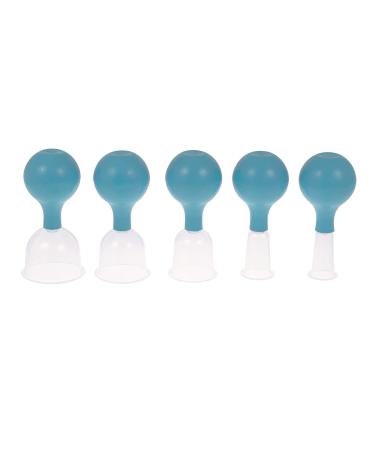 Set of 5 plastic cupping glasses with ball | light blue | all sizes
