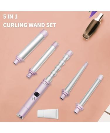 5 in 1 Hair Curler Set - Ceramic Curling Iron Wand with Instant Heat & LCD Temperature Control - Nourish Your Hair for Perfect Curls - Buy Online on GoSupps.com