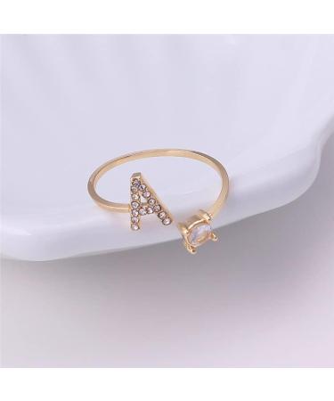 DNCG Ladies 26 English Letter Ring Ring Open Mouth Gold Ring - Buy Online on GoSupps.com