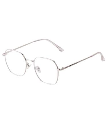 Fashion TR90 Frame Blue Light Blocking Glasses Computer Glasses for Women Men Silver